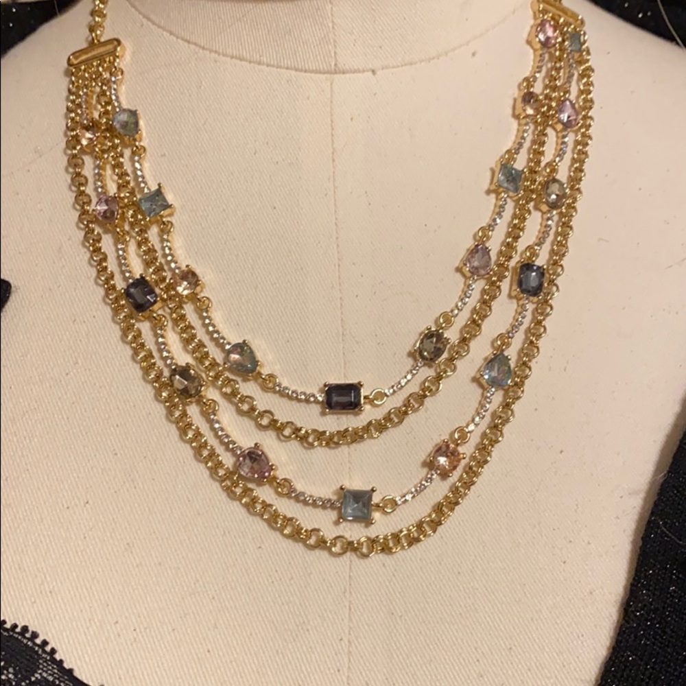 MWT Multilayer gold chain and multicolored stones